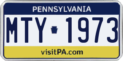 PA license plate MTY1973