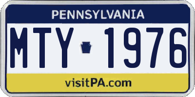 PA license plate MTY1976