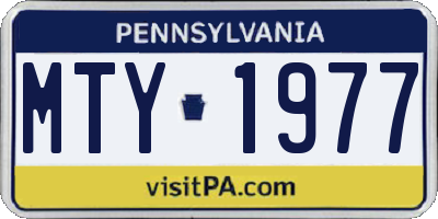 PA license plate MTY1977