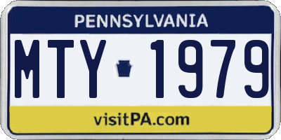 PA license plate MTY1979