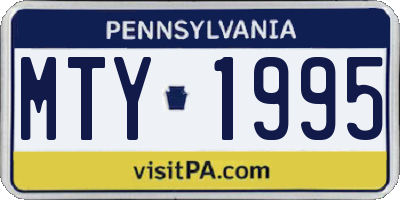 PA license plate MTY1995