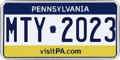 PA license plate MTY2023