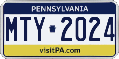PA license plate MTY2024