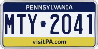 PA license plate MTY2041