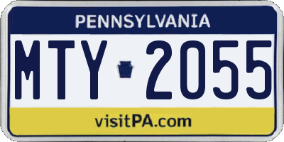 PA license plate MTY2055