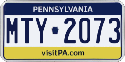 PA license plate MTY2073