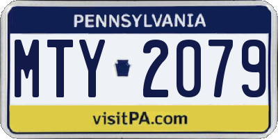 PA license plate MTY2079