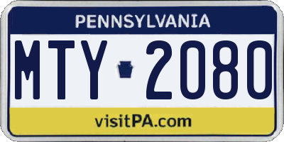 PA license plate MTY2080