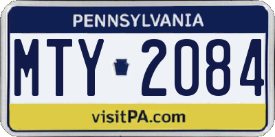 PA license plate MTY2084