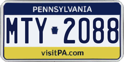 PA license plate MTY2088