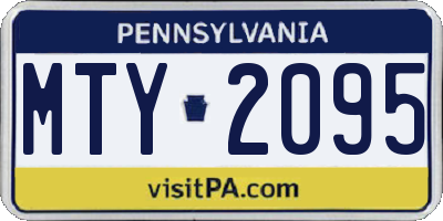 PA license plate MTY2095