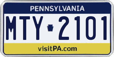 PA license plate MTY2101