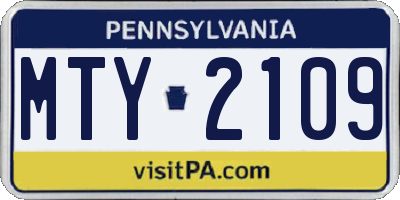 PA license plate MTY2109