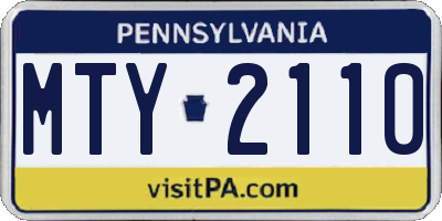 PA license plate MTY2110
