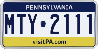 PA license plate MTY2111