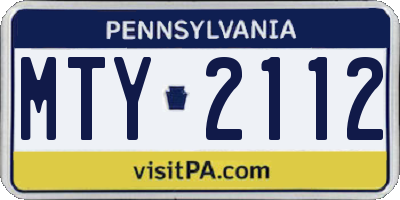PA license plate MTY2112