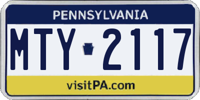 PA license plate MTY2117