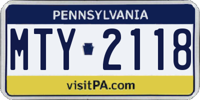 PA license plate MTY2118