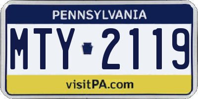 PA license plate MTY2119
