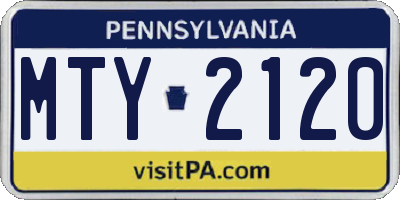 PA license plate MTY2120