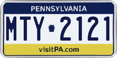 PA license plate MTY2121