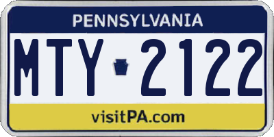 PA license plate MTY2122