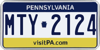 PA license plate MTY2124