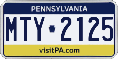 PA license plate MTY2125
