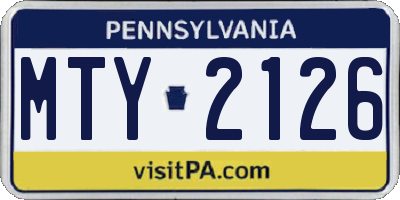 PA license plate MTY2126