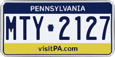 PA license plate MTY2127