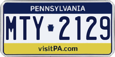 PA license plate MTY2129
