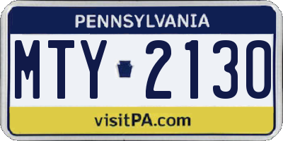 PA license plate MTY2130