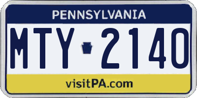 PA license plate MTY2140