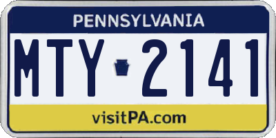 PA license plate MTY2141