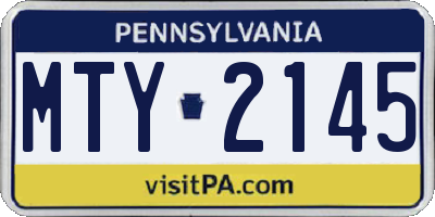 PA license plate MTY2145