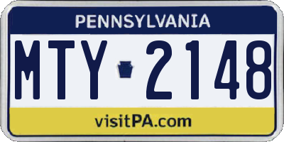 PA license plate MTY2148