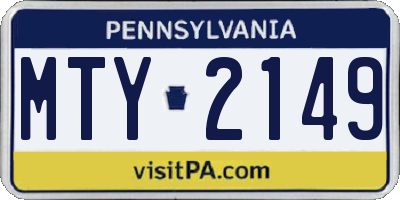 PA license plate MTY2149
