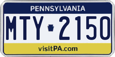 PA license plate MTY2150