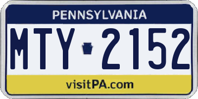 PA license plate MTY2152