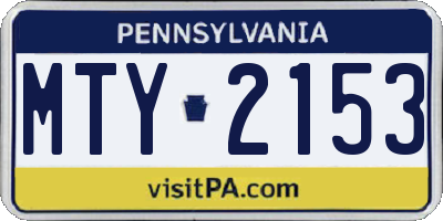 PA license plate MTY2153
