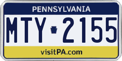 PA license plate MTY2155