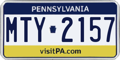 PA license plate MTY2157