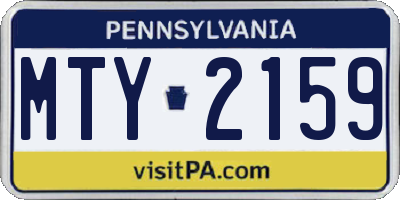 PA license plate MTY2159
