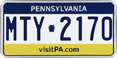 PA license plate MTY2170