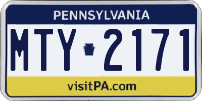 PA license plate MTY2171