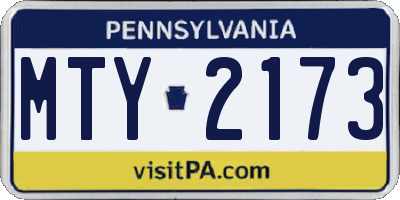 PA license plate MTY2173
