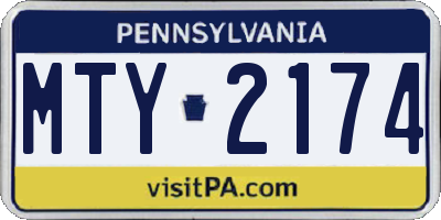 PA license plate MTY2174