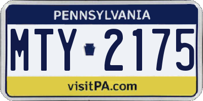 PA license plate MTY2175