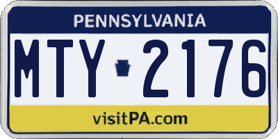 PA license plate MTY2176