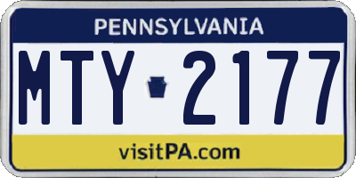 PA license plate MTY2177